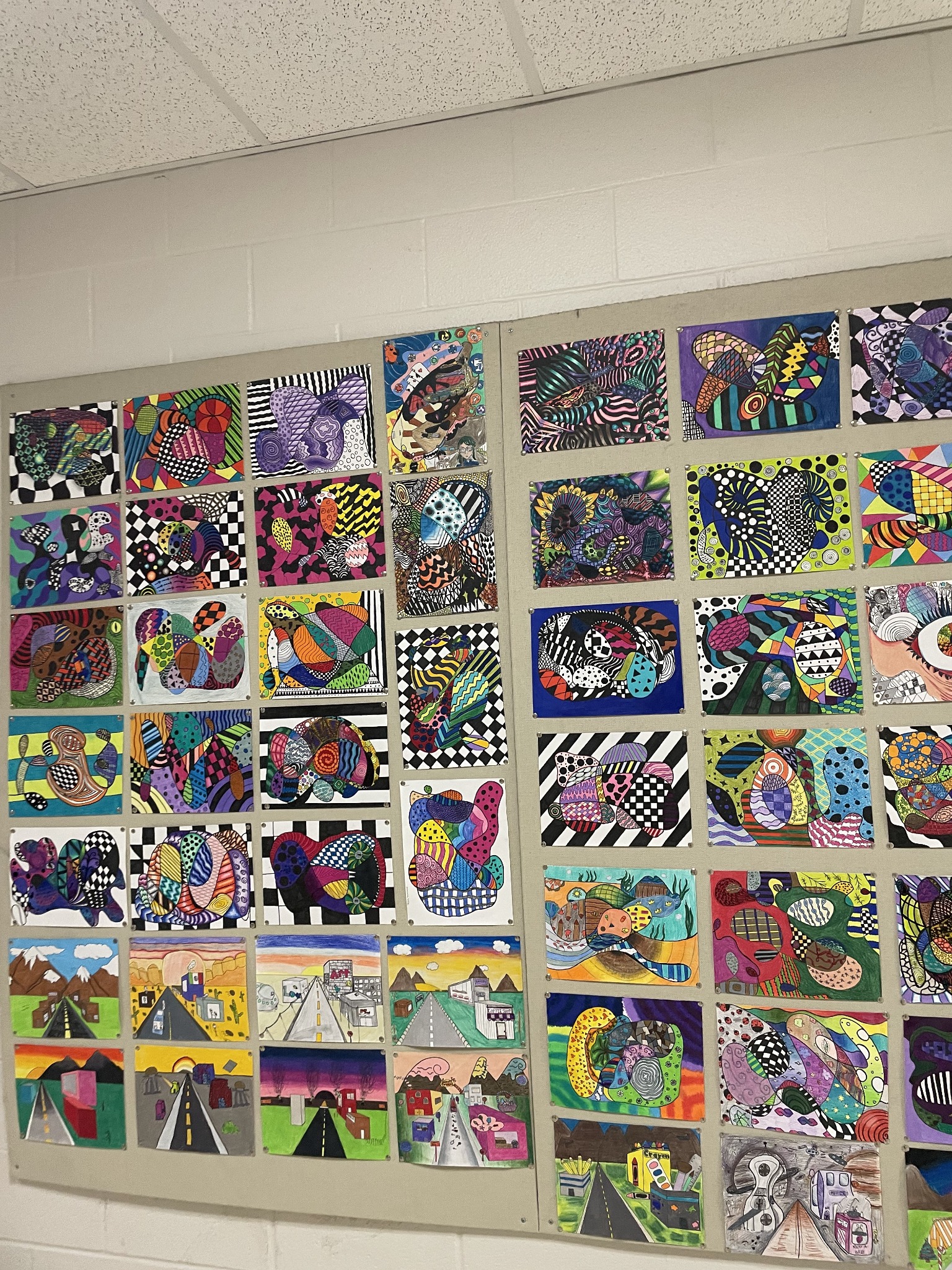 Student work displayed at Magnolia West High School