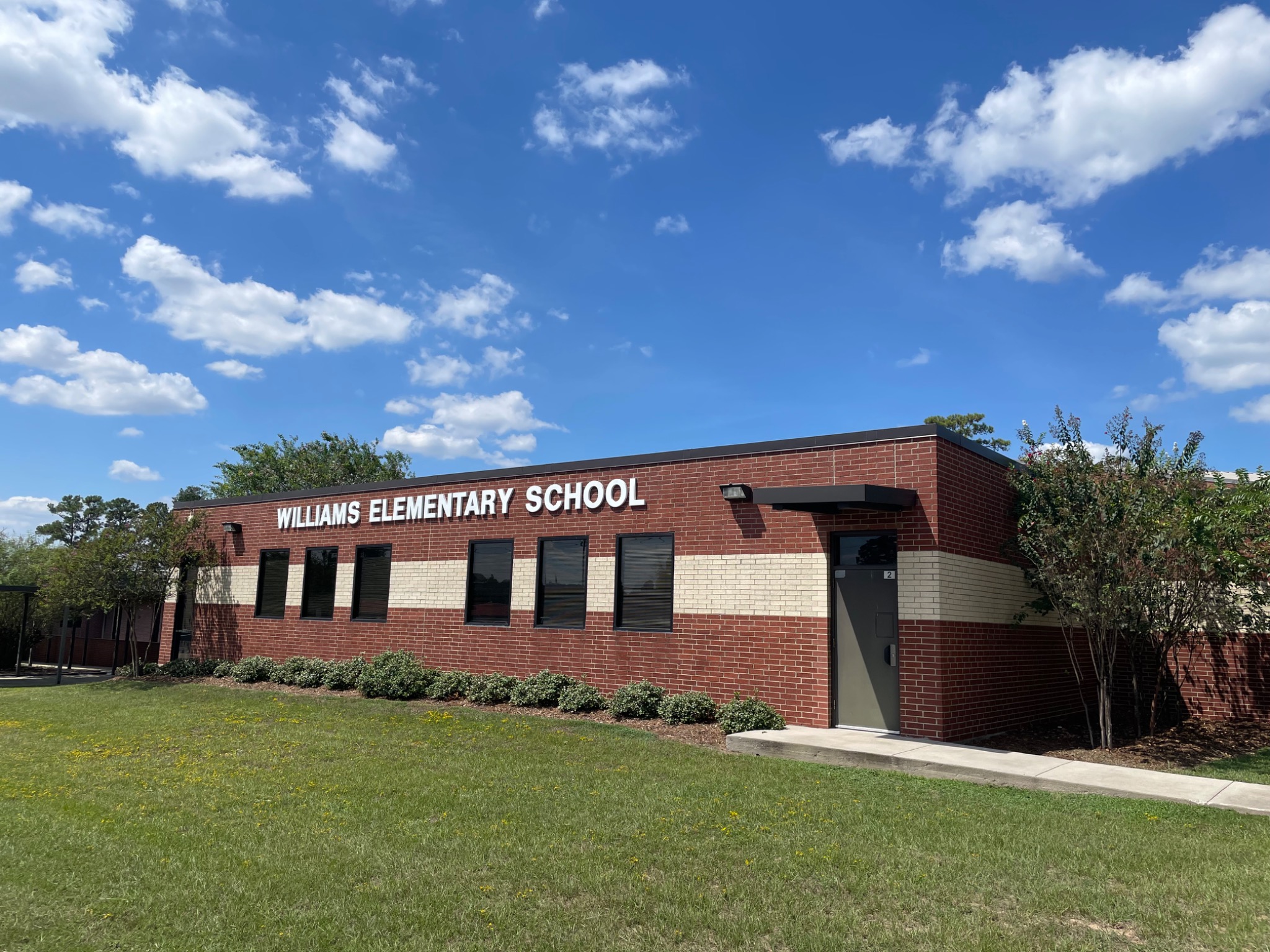 Williams Elementary School exterior with the school name above the windows